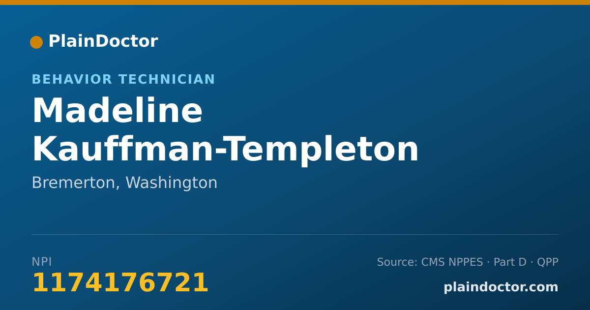 Shareable card for Madeline Kauffman-Templeton - Behavior Technician, Bremerton, WA