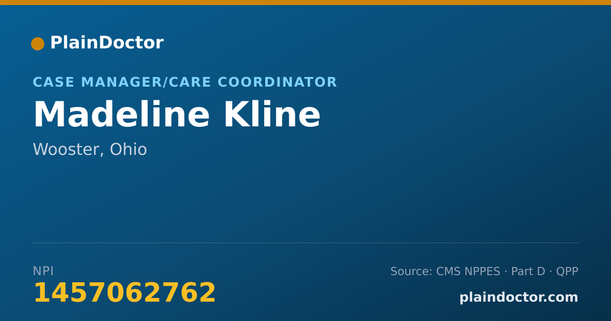 Shareable card for Madeline Kline - Case Manager/Care Coordinator, Wooster, OH
