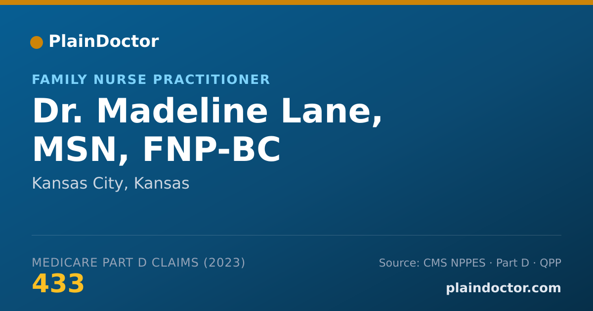 Shareable card for Madeline Lane, MSN, FNP-BC - Family Nurse Practitioner, Kansas City, KS