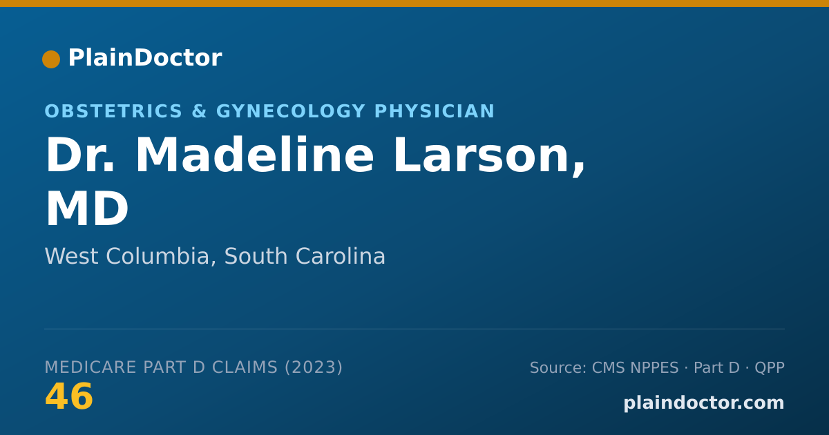 Shareable card for Madeline Larson, MD - Obstetrics & Gynecology Physician, West Columbia, SC