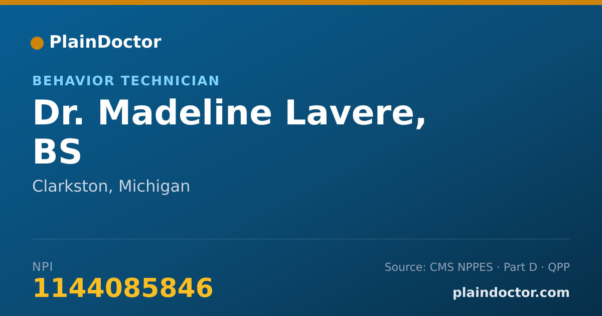 Shareable card for Madeline Lavere, BS - Behavior Technician, Clarkston, MI