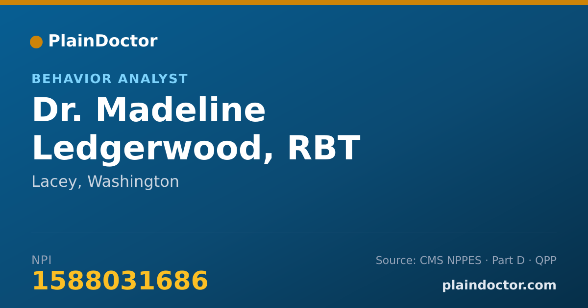 Shareable card for Madeline Ledgerwood, RBT - Behavior Analyst, Lacey, WA