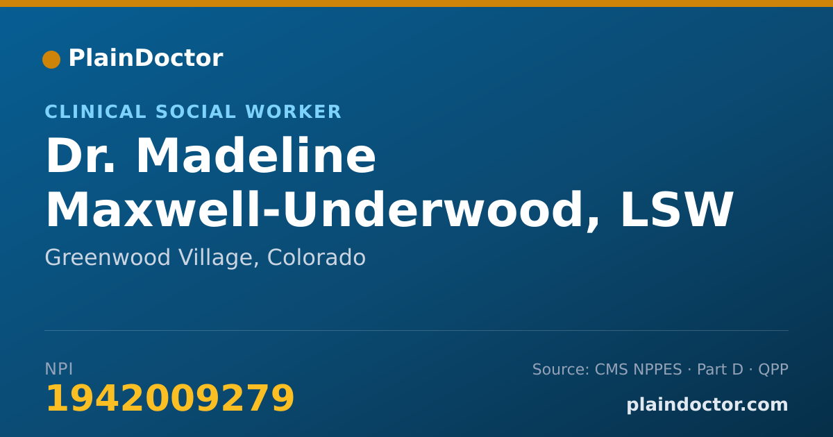 Shareable card for Madeline Maxwell-Underwood, LSW - Clinical Social Worker, Greenwood Village, CO
