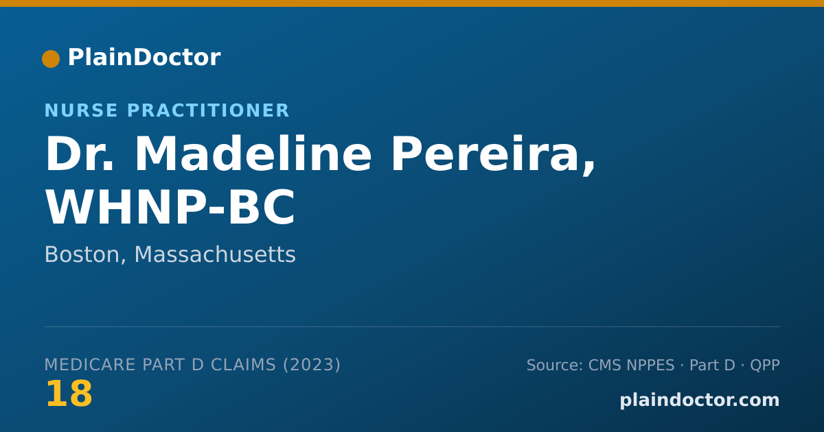 Shareable card for Madeline Pereira, WHNP-BC - Nurse Practitioner, Boston, MA