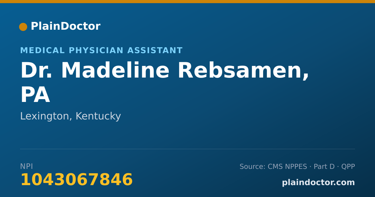 Shareable card for Madeline Rebsamen, PA - Medical Physician Assistant, Lexington, KY