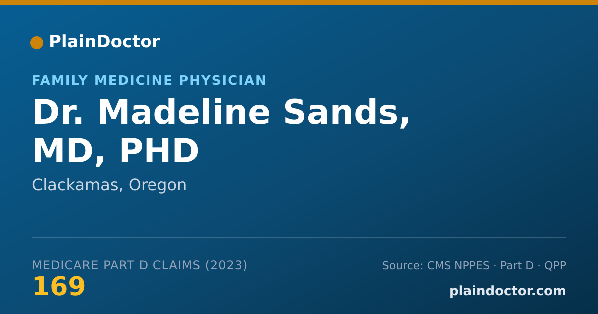 Shareable card for Madeline Sands, MD, PHD - Family Medicine Physician, Clackamas, OR