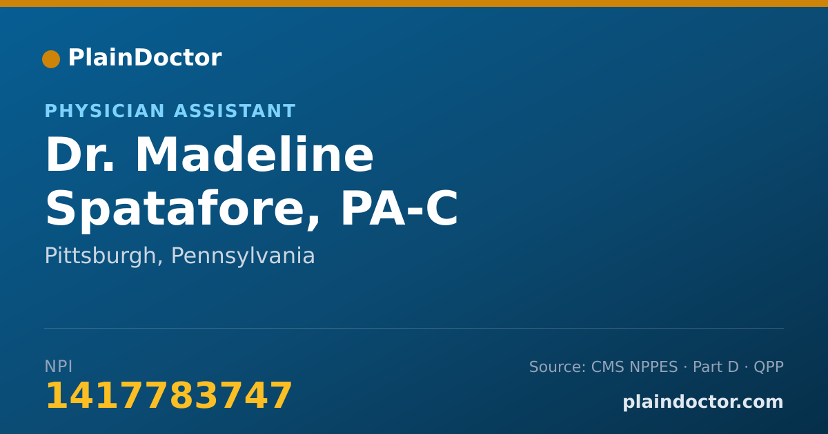 Shareable card for Madeline Spatafore, PA-C - Physician Assistant, Pittsburgh, PA