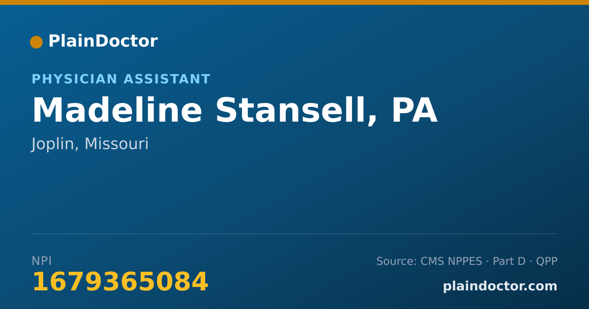 Shareable card for Madeline Stansell, PA - Physician Assistant, Joplin, MO