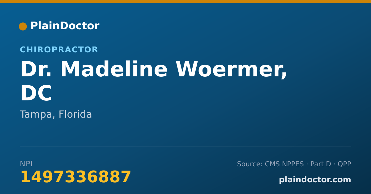 Shareable card for Madeline Woermer, DC - Chiropractor, Tampa, FL