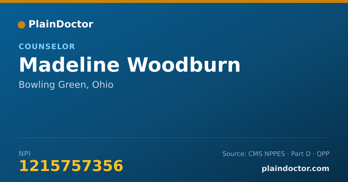 Shareable card for Madeline Woodburn - Counselor, Bowling Green, OH