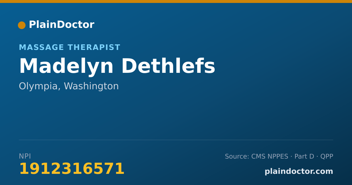 Shareable card for Madelyn Dethlefs - Massage Therapist, Olympia, WA
