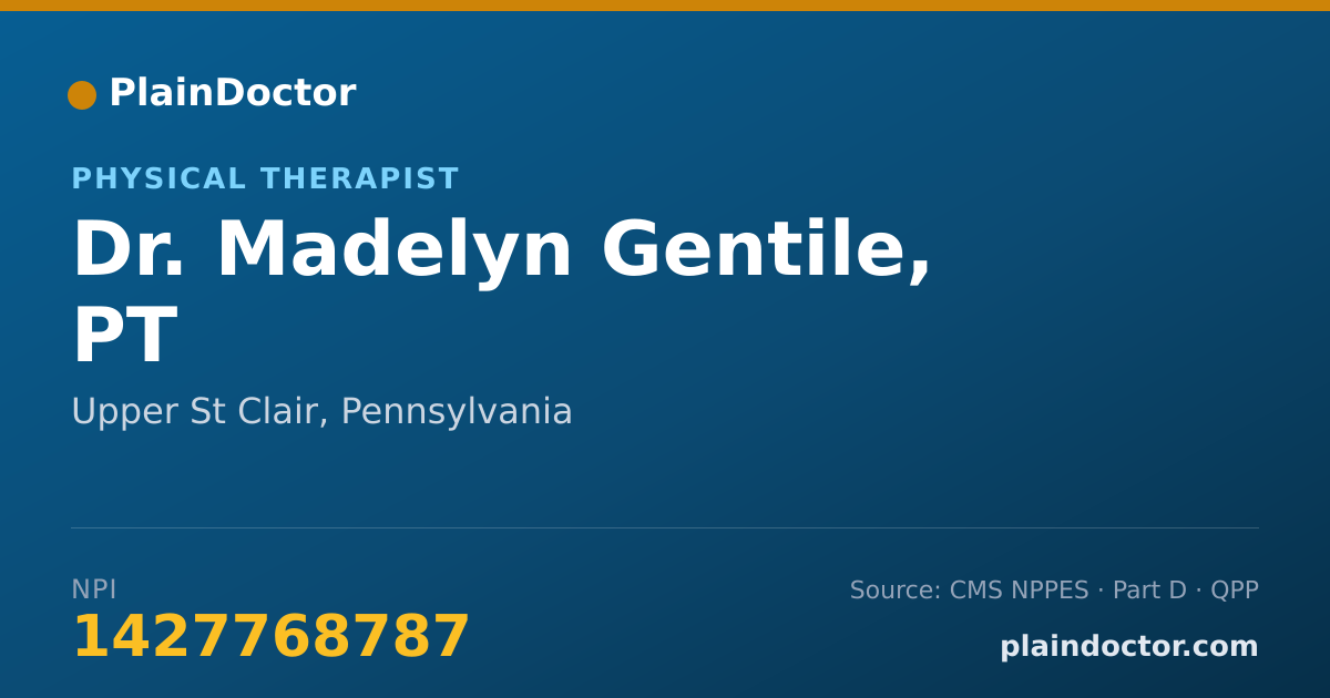 Shareable card for Madelyn Gentile, PT - Physical Therapist, Upper St Clair, PA