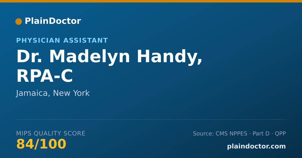 Shareable card for Madelyn Handy, RPA-C - Physician Assistant, Jamaica, NY