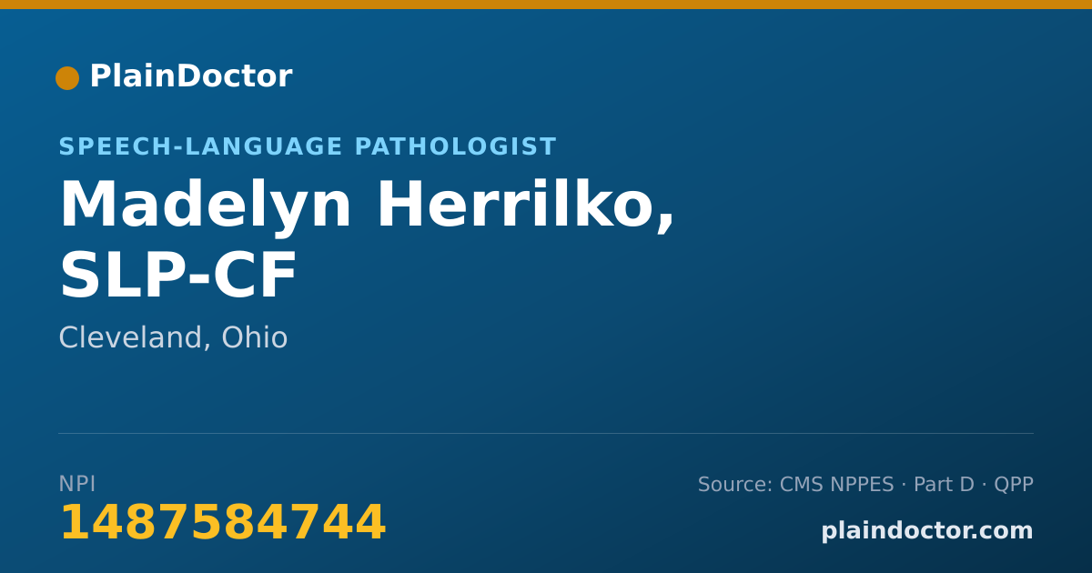 Shareable card for Madelyn Herrilko, SLP-CF - Speech-Language Pathologist, Cleveland, OH