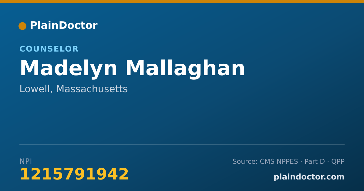 Shareable card for Madelyn Mallaghan - Counselor, Lowell, MA
