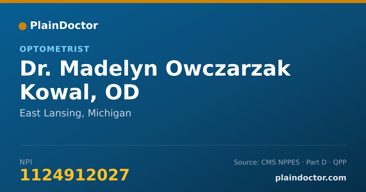 Shareable card for Madelyn Owczarzak Kowal, OD - Optometrist, East Lansing, MI