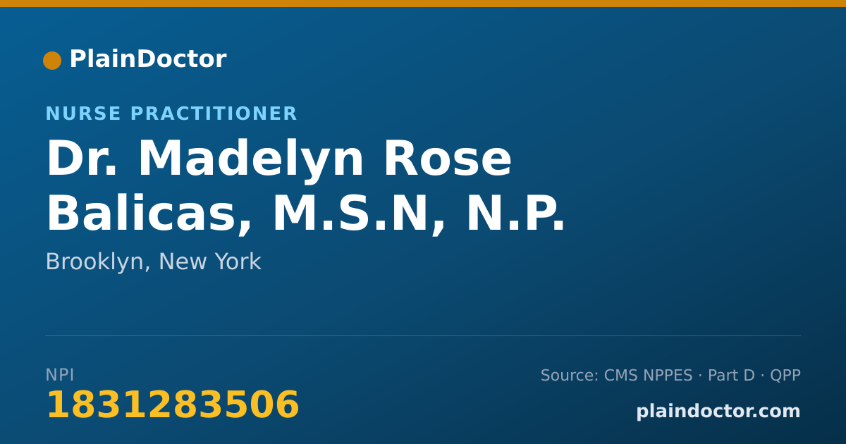 Shareable card for Madelyn Rose Balicas, M.S.N, N.P. - Nurse Practitioner, Brooklyn, NY