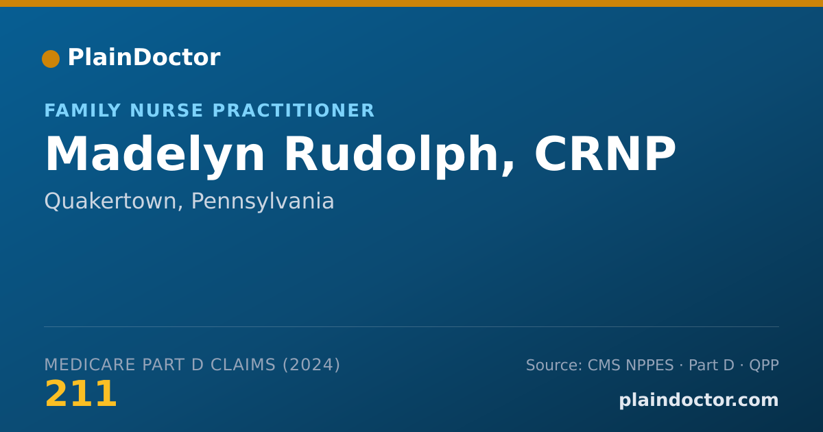 Shareable card for Madelyn Rudolph, CRNP - Family Nurse Practitioner, Quakertown, PA