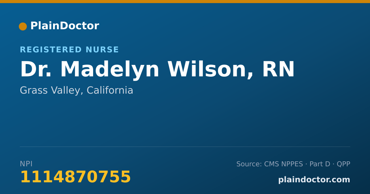 Shareable card for Madelyn Wilson, RN - Registered Nurse, Grass Valley, CA