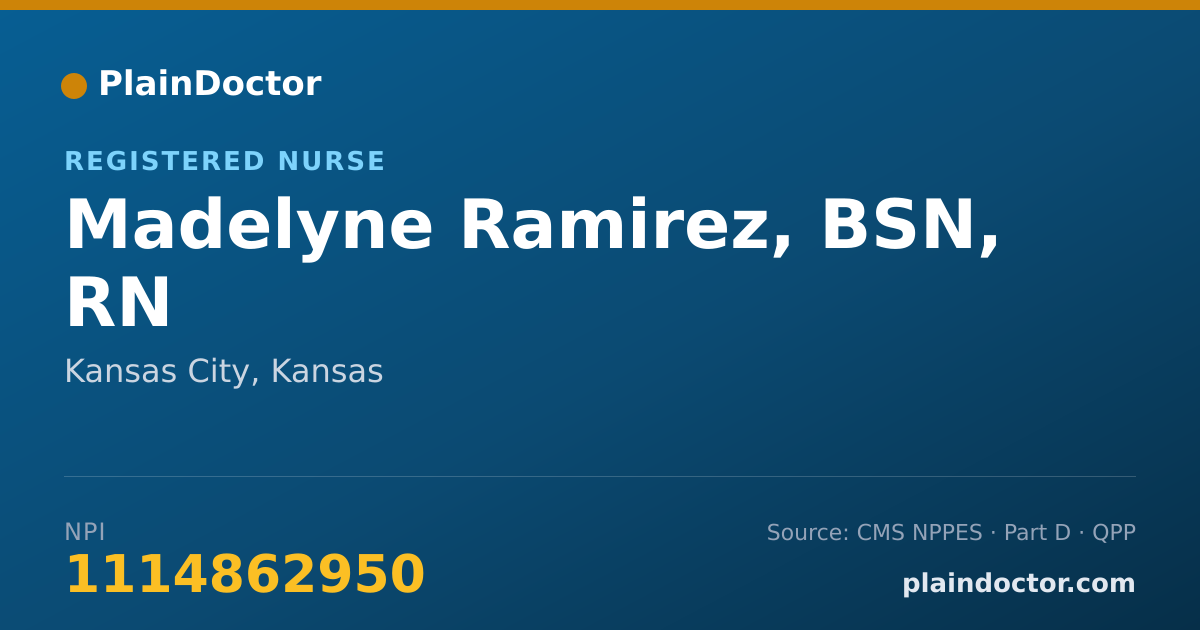 Shareable card for Madelyne Ramirez, BSN, RN - Registered Nurse, Kansas City, KS
