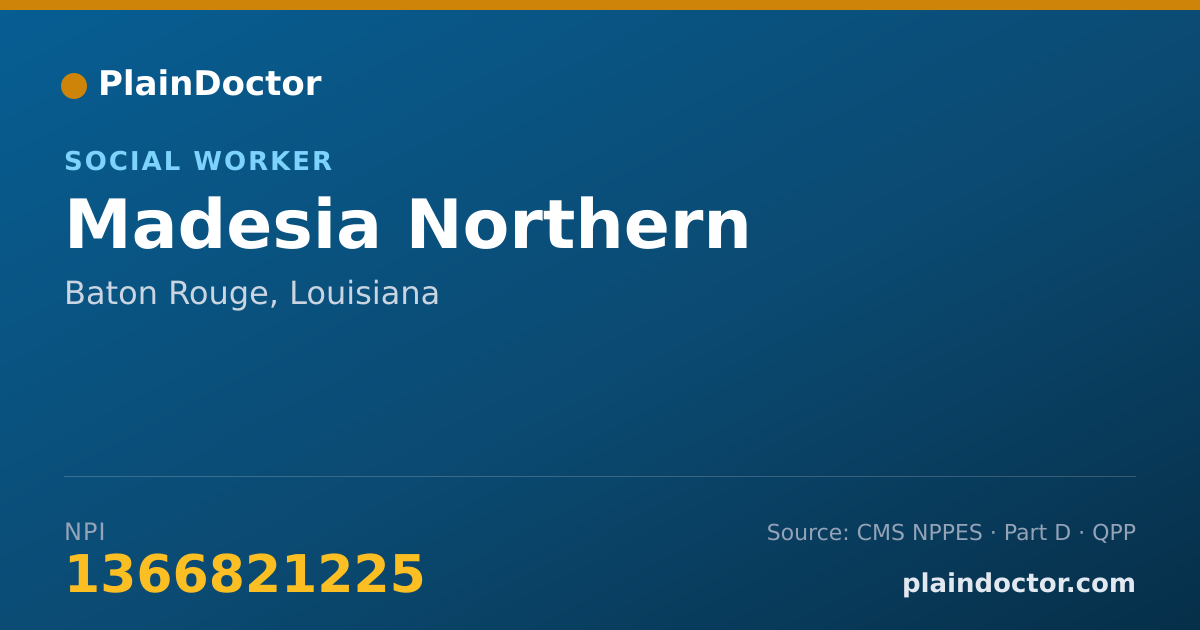 Shareable card for Madesia Northern - Social Worker, Baton Rouge, LA