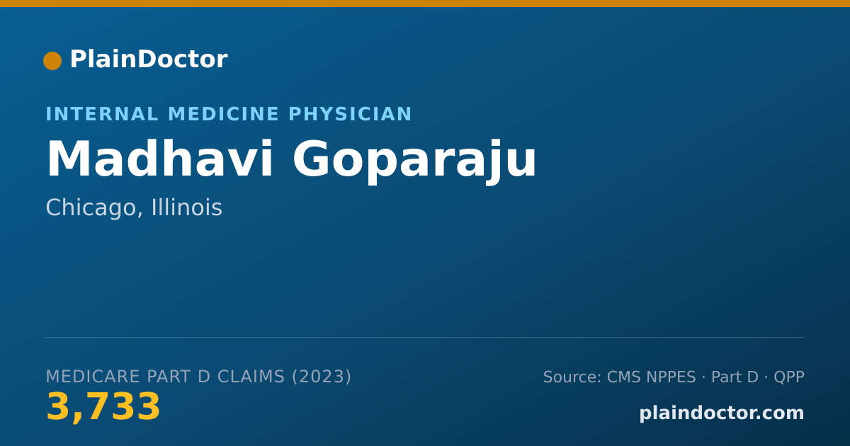 Shareable card for Madhavi Goparaju - Internal Medicine Physician, Chicago, IL