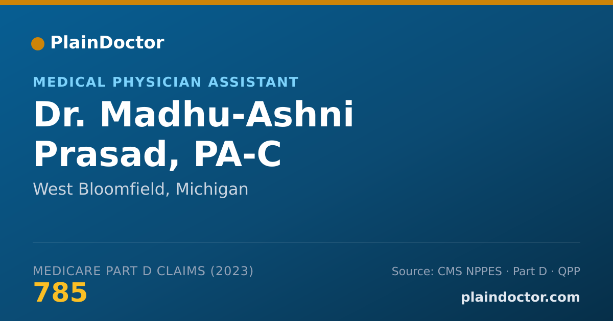 Shareable card for Madhu-Ashni Prasad, PA-C - Medical Physician Assistant, West Bloomfield, MI