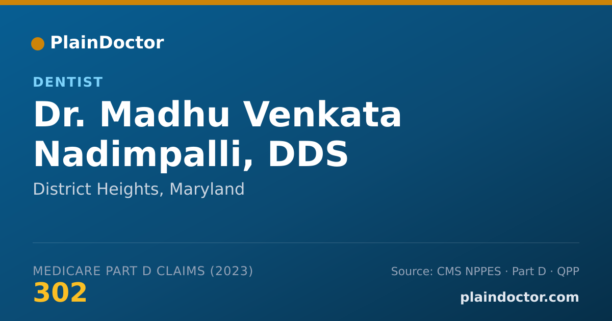 Shareable card for Madhu Venkata Nadimpalli, DDS - Dentist, District Heights, MD