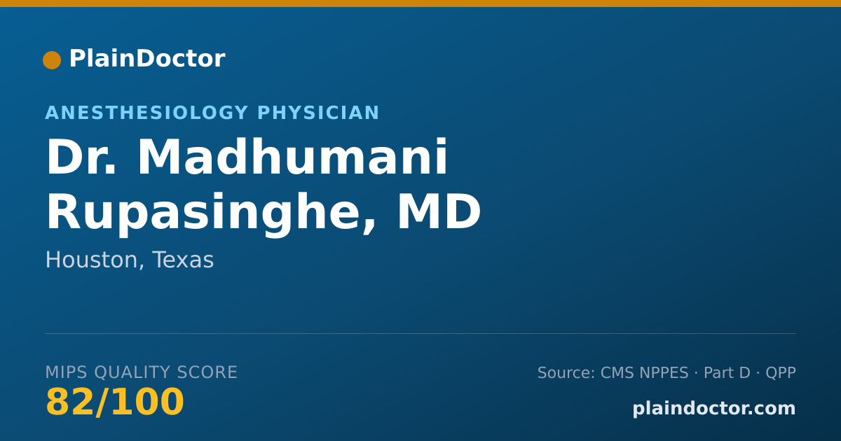 Shareable card for Madhumani Rupasinghe, MD - Anesthesiology Physician, Houston, TX