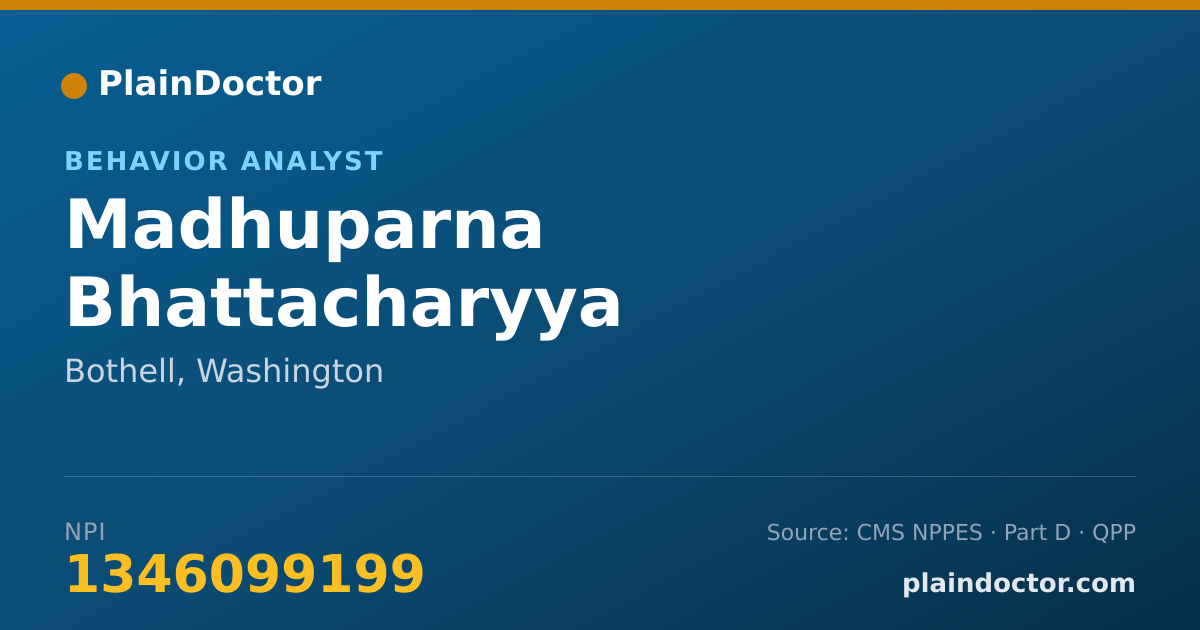 Shareable card for Madhuparna Bhattacharyya - Behavior Analyst, Bothell, WA