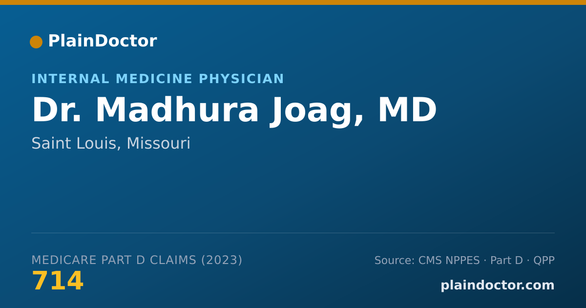 Shareable card for Madhura Joag, MD - Internal Medicine Physician, Saint Louis, MO