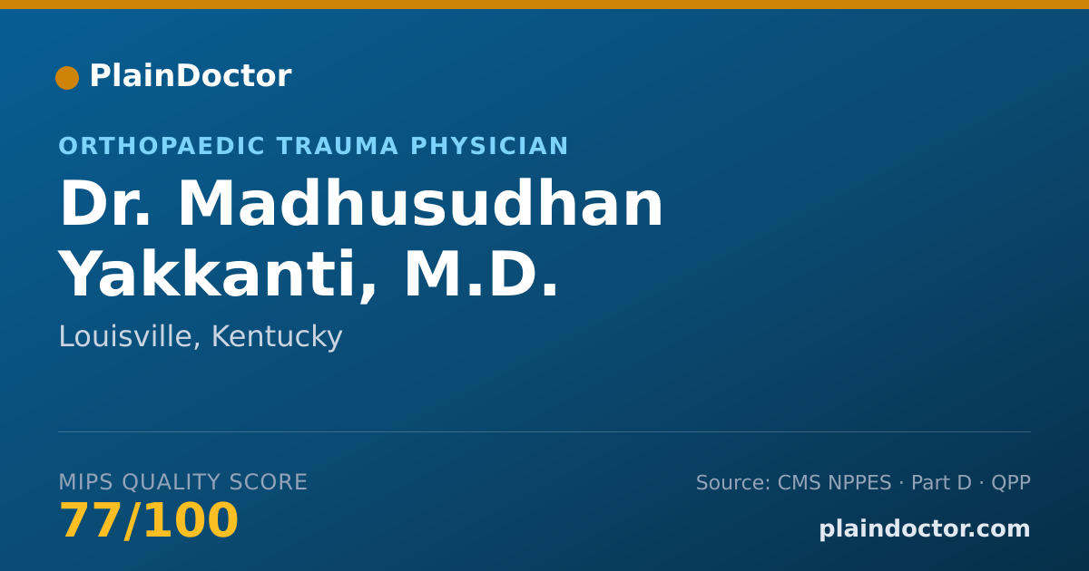 Shareable card for Madhusudhan Yakkanti, M.D. - Orthopaedic Trauma Physician, Louisville, KY