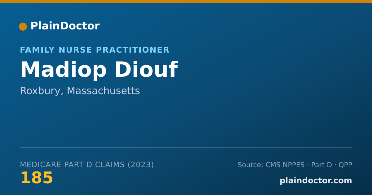 Shareable card for Madiop Diouf - Family Nurse Practitioner, Roxbury, MA