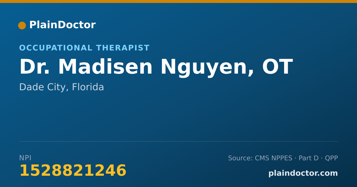 Shareable card for Madisen Nguyen, OT - Occupational Therapist, Dade City, FL