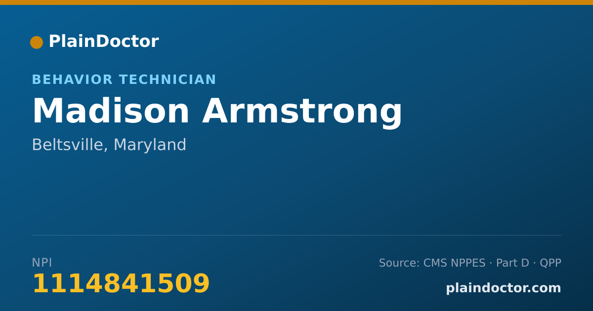 Shareable card for Madison Armstrong - Behavior Technician, Beltsville, MD