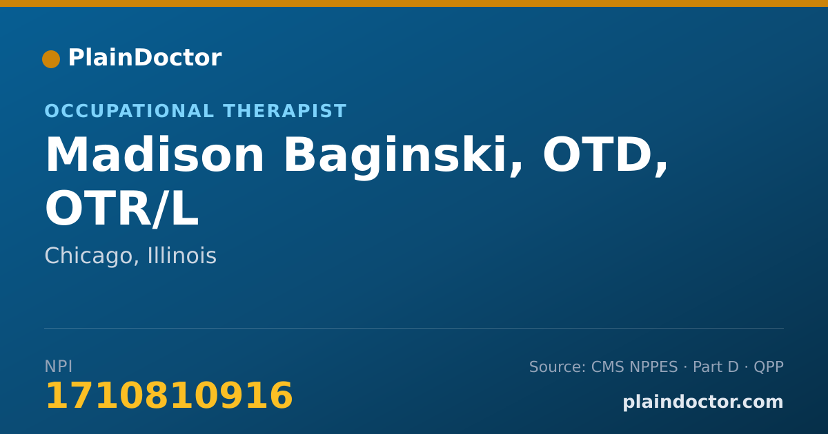 Shareable card for Madison Baginski, OTD, OTR/L - Occupational Therapist, Chicago, IL