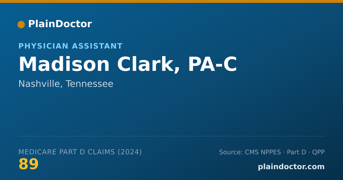 Shareable card for Madison Clark, PA-C - Physician Assistant, Nashville, TN