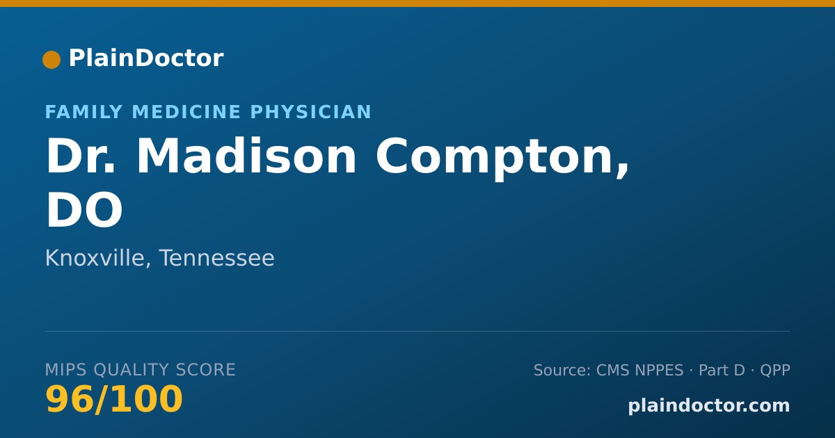 Shareable card for Madison Compton, DO - Family Medicine Physician, Knoxville, TN