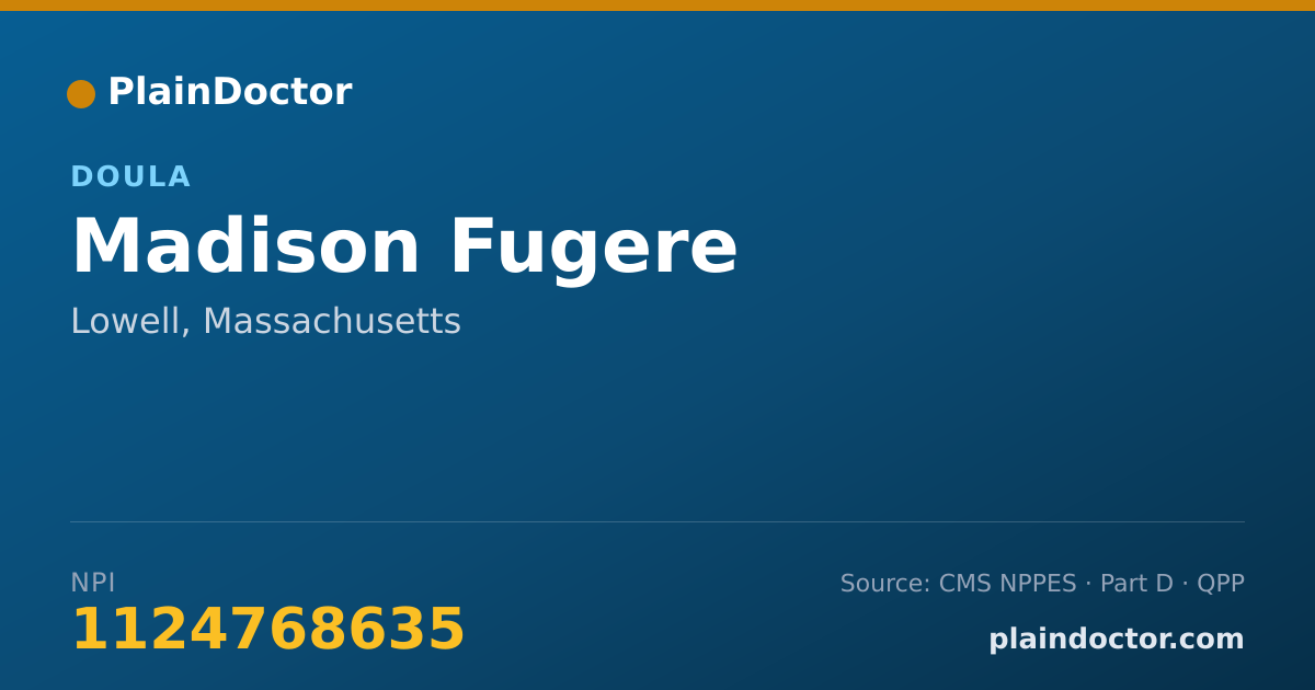 Shareable card for Madison Fugere - Doula, Lowell, MA