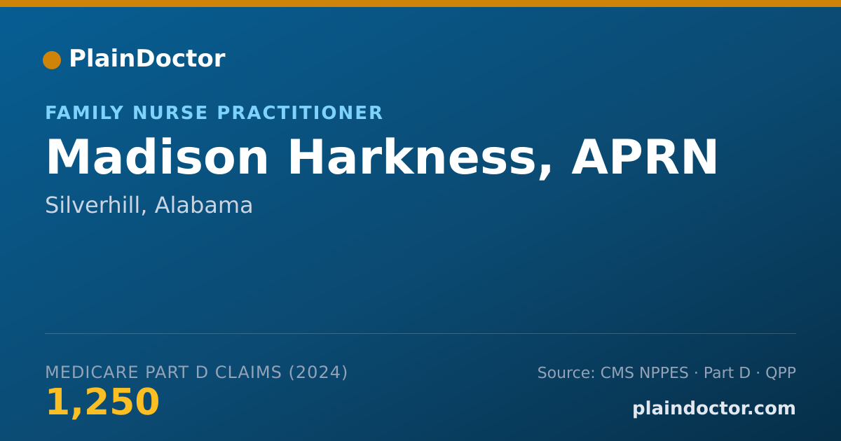 Shareable card for Madison Harkness, APRN - Family Nurse Practitioner, Silverhill, AL
