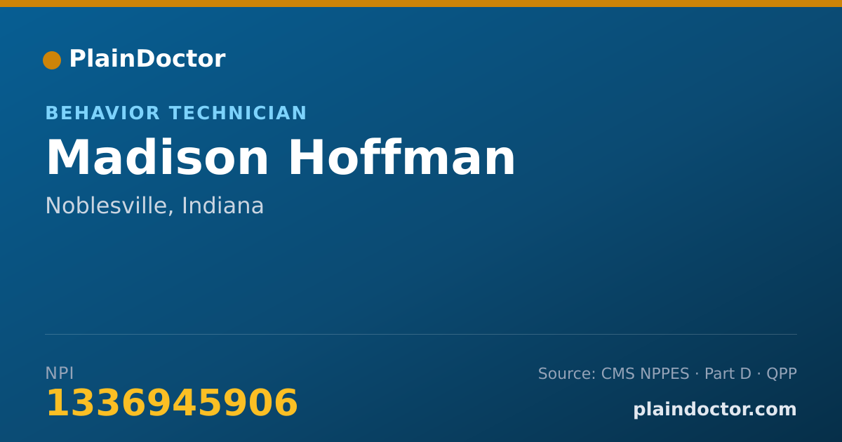 Shareable card for Madison Hoffman - Behavior Technician, Noblesville, IN