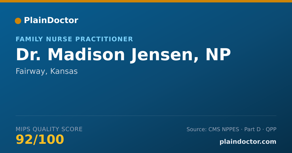 Shareable card for Madison Jensen, NP - Family Nurse Practitioner, Fairway, KS