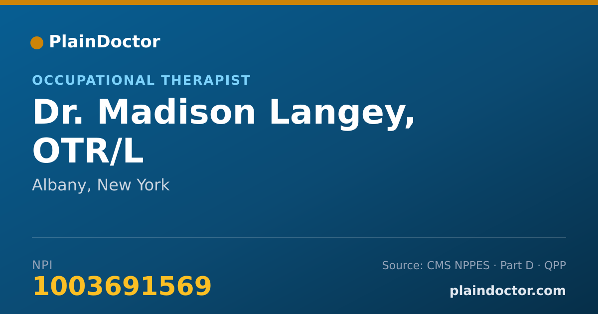 Shareable card for Madison Langey, OTR/L - Occupational Therapist, Albany, NY