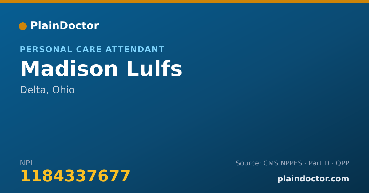 Shareable card for Madison Lulfs - Personal Care Attendant, Delta, OH