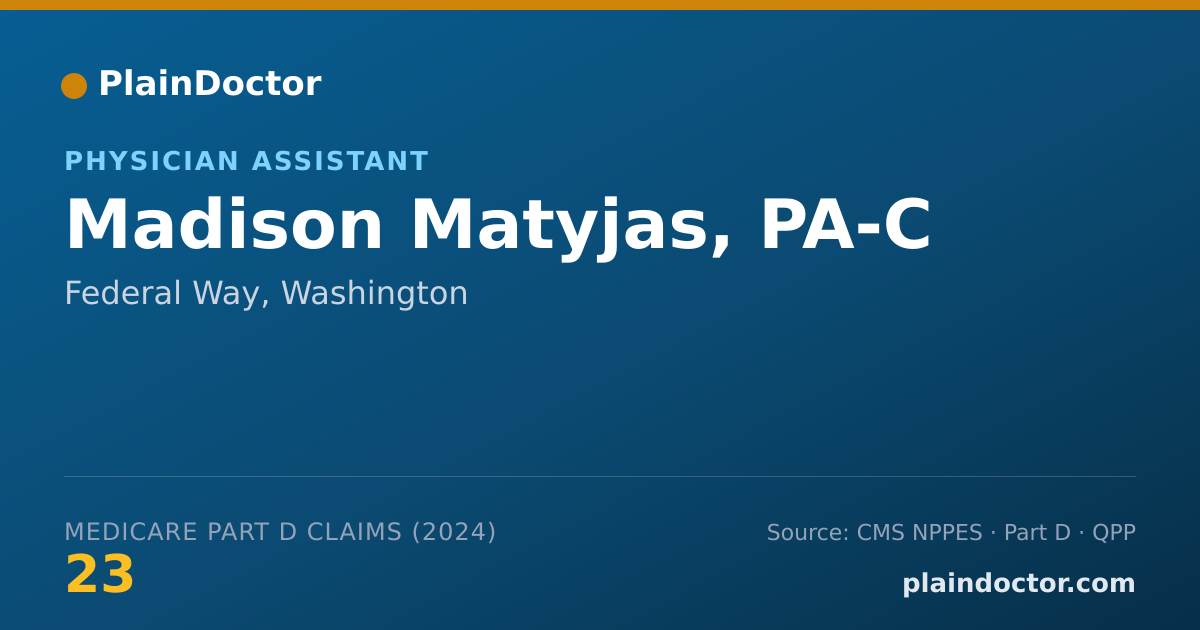 Shareable card for Madison Matyjas, PA-C - Surgical Physician Assistant, Federal Way, WA