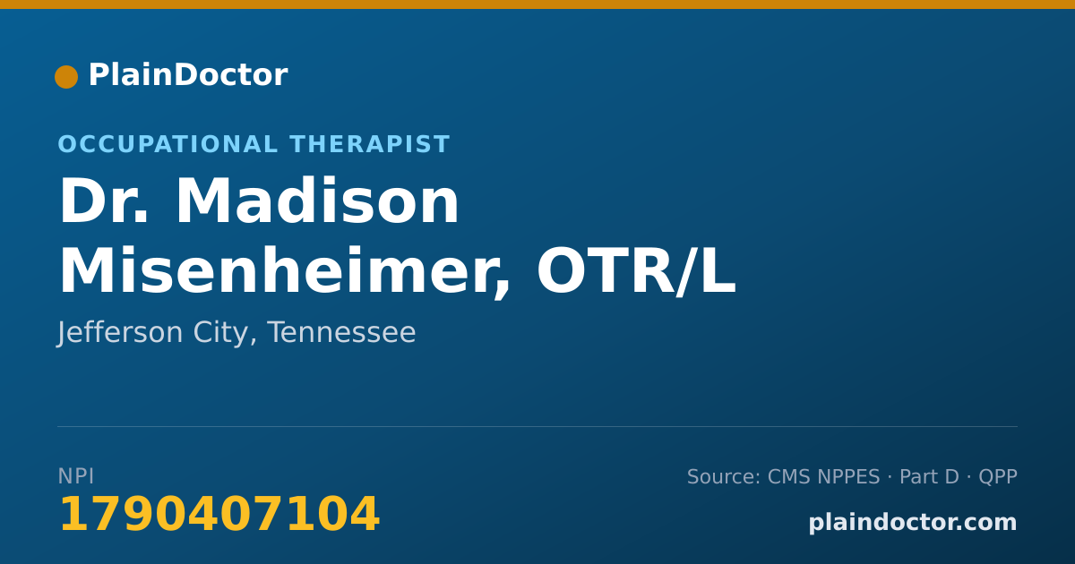 Shareable card for Madison Misenheimer, OTR/L - Occupational Therapist, Jefferson City, TN