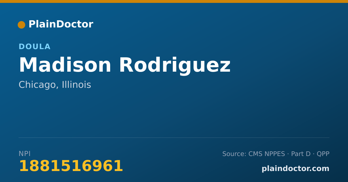Shareable card for Madison Rodriguez - Doula, Chicago, IL