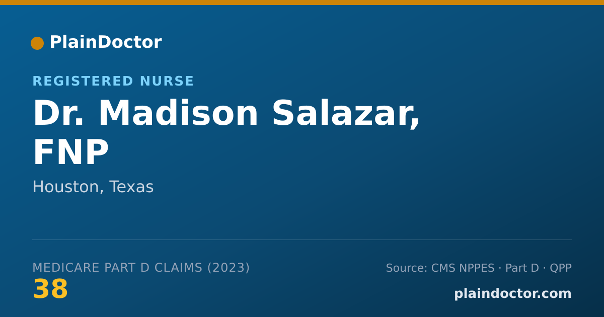 Shareable card for Madison Salazar, FNP - Registered Nurse, Houston, TX
