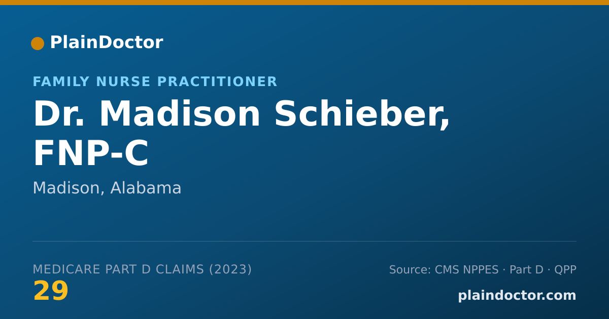 Shareable card for Madison Schieber, FNP-C - Family Nurse Practitioner, Madison, AL