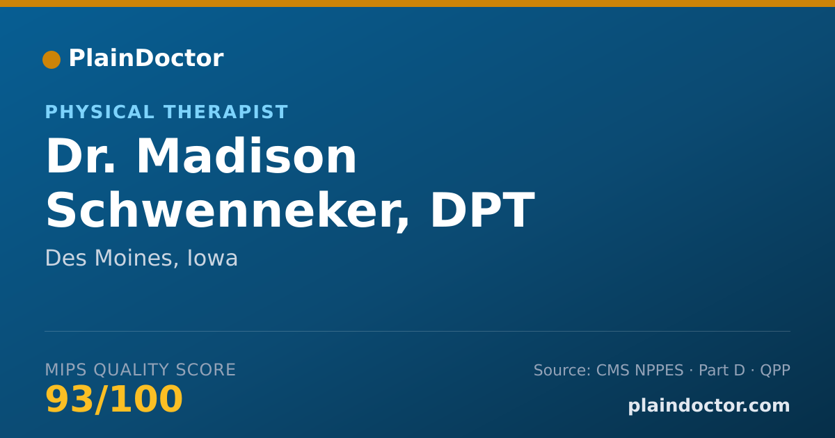 Shareable card for Madison Schwenneker, DPT - Physical Therapist, Des Moines, IA